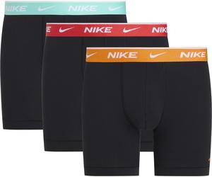 Boxershorts NIKE UNDERWEAR "BOXER BRIEF 3PK", Herren, Gr. M, 3 Stk., blk bri crmic, lt crmsn, blchd turqui, Jersey, Obermaterial: 95% Baumwolle, 3% sonstige Fasern, 2% Elasthan, kontrastfarbene Detail