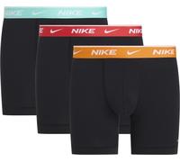 Boxershorts NIKE UNDERWEAR "BOXER BRIEF 3PK", Herren, Gr. S, 3 Stk., blk bri crmic, lt crmsn, blchd turqui, Jersey, Obermaterial: 95% Baumwolle, 3% sonstige Fasern, 2% Elasthan, kontrastfarbene Detail