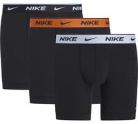 Boxershorts NIKE UNDERWEAR "BOXER BRIEF 3PK", Herren, Gr. S, 3 Stk., blk ligh amry blau, cmpfr org, blk wb, Jersey, Obermaterial: 95% Baumwolle, 3% sonstige Fasern, 2% Elasthan, kontrastfarbene Detail