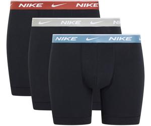 Boxershorts NIKE UNDERWEAR "BOXER BRIEF 3PK", Herren, Gr. S (46), 3 Stk., blk, mrs stn, gry hthr, smky ble wb, Jersey, Obermaterial: 95% Baumwolle, 5% Elasthan, kontrastfarbene Details, unifarben, kör