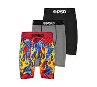 Boxershorts PSD "3 PACK - HOTSHOT Herren", Herren, Gr. M, bunt (multi), 90% POLYESTER, 10% ELASTHAN, Unterhosen (26100018-M) multi