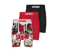 Boxershorts PSD "3 PACK - ROSE CHECKER Herren", Herren, Gr. M, bunt (multi), 90% Polyester, 10% Elasthan, Unterhosen (79641914-M) multi