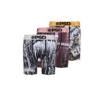Boxershorts PSD "PSD LUSTER LUX 3PK", Herren, Gr. XL, 1 Stk., multi color, 88% Polyester, 12% Elasthan, Unterhosen (34129223-XL) multi color