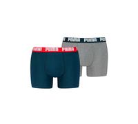 Boxershorts PUMA "Boxershort 2er Pack", Herren, Gr. L, blau (blau, grau), Obermaterial: 95% Baumwolle CO. 5% Elasthan EL., Unterhosen (82376127-L) blau, grau