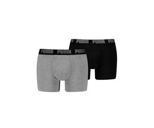 Boxershorts PUMA "Boxershort 2er Pack", Herren, Gr. L, schwarz (schwarz, grau), Obermaterial: 95% Baumwolle CO. 5% Elasthan EL., Unterhosen (44896344-L) schwarz, grau