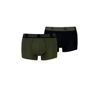 Boxershorts PUMA "Boxershort 2er Pack", Herren, Gr. M, schwarz (schwarz, grün), Obermaterial: 95% Baumwolle CO. 5% Elasthan EL., Unterhosen (51971427-M) schwarz, grün