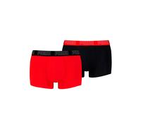 Boxershorts PUMA "Boxershort 2er Pack", Herren, Gr. XL, schwarz (schwarz, rot), Obermaterial: 95% Baumwolle CO. 5% Elasthan EL., Unterhosen (49284414-XL) schwarz, rot