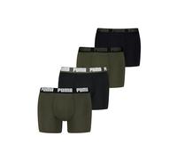 Boxershorts PUMA "Boxershort 4er Pack", Herren, Gr. L, schwarz (schwarz, grün), Obermaterial: 95% Baumwolle CO. 5% Elasthan EL., Unterhosen (75395668-L) schwarz, grün
