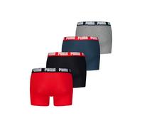 Boxershorts PUMA "Boxershort 4er Pack", Herren, Gr. M, bunt (rot, schwarz, blau, grau), Obermaterial: 95% Baumwolle CO. 5% Elasthan EL., Unterhosen (35523934-M) rot, schwarz, blau, grau
