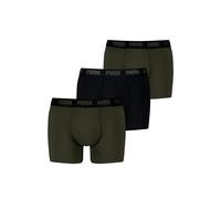 Boxershorts PUMA "Boxershort Everyday Boxers 3P 3er Pack", Herren, Gr. XL, schwarz (schwarz, grün), Obermaterial: 95% Baumwolle CO. 5% Elasthan EL., Unterhosen (46673347-XL) schwarz, grün