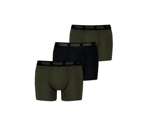 Boxershorts PUMA "Boxershort Everyday Boxers 3P 3er Pack", Herren, Gr. XXL, schwarz (schwarz, grün), Obermaterial: 95% Baumwolle CO. 5% Elasthan EL., Unterhosen (46673347-XXL) schwarz, grün
