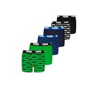 Boxershorts PUMA "Boxershort Everyday Logo Print Boxers ECOM 6P 6er Pack", Jungen, Gr. 122-128, bunt (schwarz, blau, grün), Obermaterial: 95% Baumwolle CO. 5% Elasthan EL., Unterhosen (92629321-122) s