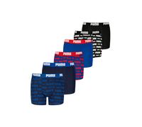 Boxershorts PUMA "Boxershort Everyday Logo Print Boxers ECOM 6P 6er Pack", Jungen, Gr. 158-164, bunt (schwarz, blau, rot), Obermaterial: 95% Baumwolle CO. 5% Elasthan EL., Unterhosen (30534738-158) sc