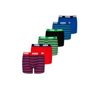 Boxershorts PUMA "Boxershort Everyday Striped Boxers ECOM 6P 6er Pack", Jungen, Gr. 122-128, bunt (blau, grün, rot), Obermaterial: 95% Baumwolle CO. 5% Elasthan EL., Unterhosen (87340530-122) blau, gr