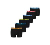 Boxershorts PUMA "Boxershort PUMA BASIC BOXER 6P ECOM 6er Pack", Herren, Gr. L, bunt (schwarz, blau, rot, orange), Obermaterial: 95% Baumwolle CO. 5% Elasthan EL., Unterhosen (36615858-L) schwarz, bla