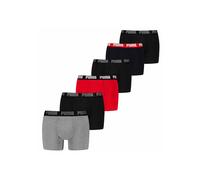 Boxershorts PUMA "Boxershort PUMA BASIC BOXER 6P ECOM 6er Pack", Herren, Gr. XL, bunt (grau, schwarz, rot), Obermaterial: 95% Baumwolle CO. 5% Elasthan EL., Unterhosen (76226811-XL) grau, schwarz, rot