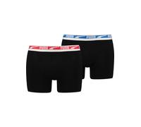 Boxershorts PUMA "MEN MULTI LOGO BOXER 2P", Herren, Gr. XXL, schwarz (schwarz combo), Obermaterial: 95% Baumwolle, 5% Elasthan, unifarben mit Farbeinsatz, eng, Unterhosen, Komfortbund (22820400-XXL) s