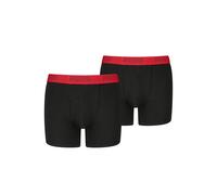 Boxershorts PUMA "PUMA BOYS EVERYDAY BASIC BOXERS", Jungen, Gr. 170/176, schwarz (schwarz, rot), Obermaterial: 95% Baumwolle, 5% Elasthan, Unterhosen, Komfortabler Logobund, ohne Eingriff (50511441-17