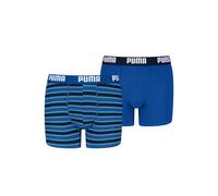 Boxershorts PUMA "PUMA BOYS EVERYDAY STRIPED BOXERS", Jungen, Gr. 146/152, navy, blau, Single Jersey, Obermaterial: 95% Baumwolle, 5% Elasthan, körpernah, Unterhosen, ohne Eingriff, mit elastischem Lo