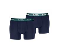 Boxershorts PUMA "PUMA MEN CHROMATIC WAISTBAND BOXERS 2P", Herren, Gr. M, grün (navy, grün), Single Jersey, Obermaterial: 95% Baumwolle, 5% Elasthan, körpernah, Unterhosen, elastischer Logobund, ohne