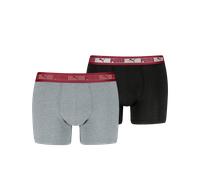 Boxershorts PUMA "PUMA MEN CHROMATIC WAISTBAND BOXERS 2P", Herren, Gr. S, schwarz (grau, schwarz, burgundy), Single Jersey, Obermaterial: 95% Baumwolle, 5% Elasthan, körpernah, Unterhosen, elastischer