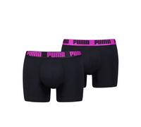 Boxershorts PUMA "PUMA MEN EVERYDAY BASIC BOXERS 2P", Herren, Gr. XXL, electric orchid, schwarz, Jersey, Obermaterial: 95% Baumwolle, 5% Elasthan, körpernah, Unterhosen Boxershorts, mit Puma Webbund (
