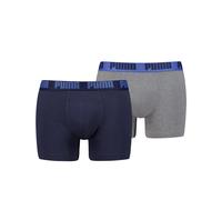 Boxershorts PUMA "PUMA MEN EVERYDAY BASIC BOXERS 2P", Herren, Gr. L, navy, royal sapphire, Jersey, Obermaterial: 95% Baumwolle, 5% Elasthan, körpernah, Unterhosen, mit Puma Webbund (53001201-L) navy,
