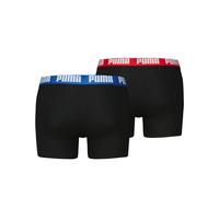 Boxershorts PUMA "PUMA MEN EVERYDAY BASIC BOXERS 2P", Herren, Gr. L, schwarz, blau, rot, Jersey, Obermaterial: 95% Baumwolle, 5% Elasthan, Unterhosen (39337612-L) schwarz, blau, rot