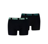 Boxershorts PUMA "PUMA MEN EVERYDAY BASIC BOXERS 2P", Herren, Gr. L, schwarz, mint, emerald, Jersey, Obermaterial: 95% Baumwolle, 5% Elasthan, körpernah, Unterhosen, mit Puma Webbund (64279324-L) schw