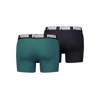 Boxershorts PUMA "PUMA MEN EVERYDAY BASIC BOXERS 2P", Herren, Gr. XL, emerald ice, schwarz, Jersey, Obermaterial: 95% Baumwolle, 5% Elasthan, körpernah, Unterhosen, mit Puma Webbund (69982426-XL) emer