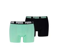 Boxershorts PUMA "PUMA MEN EVERYDAY BASIC BOXERS 2P", Herren, Gr. XL, mint jelly, schwarz, Jersey, Obermaterial: 95% Baumwolle, 5% Elasthan, körpernah, Unterhosen, mit Puma Webbund (74920321-XL) mint