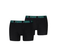 Boxershorts PUMA "PUMA MEN EVERYDAY BASIC BOXERS 2P", Herren, Gr. XL, schwarz, mint, Jersey, Obermaterial: 95% Baumwolle, 5% Elasthan, Unterhosen (95634826-XL) schwarz, mint