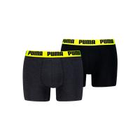 PUMA Herren Boxer Boxershorts Shorts Unterhosen Comfort Stretch 2er Pack, Wäschegröße:2XL, Artikel:-010 Dark Grey Melange/Yellow