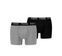 Boxershorts PUMA "PUMA MEN EVERYDAY BASIC BOXERS 2P", Jungen, Gr. L, schwarz (anthrazit, meliert, schwarz), Jersey, Obermaterial: 95% Baumwolle, 5% Elasthan, unifarben, körpernah, Unterhosen, mit Puma