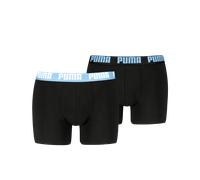 Boxershorts PUMA "PUMA MEN EVERYDAY BASIC BOXERS 2P", Jungen, Gr. XL, schwarz, cool blau, Single Jersey, Obermaterial: 95% Baumwolle, 5% Elasthan, körpernah, Unterhosen, mit Logobund (97141742-XL) sch