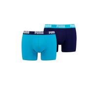 Boxershorts PUMA "PUMA MEN EVERYDAY BASIC BOXERS 2P", Jungen, Gr. XXL, blau (aquablau, navy), Jersey, Obermaterial: 95% Baumwolle, 5% Elasthan, unifarben, körpernah, Unterhosen, mit Puma Webbund (5340