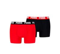 Boxershorts PUMA "PUMA MEN EVERYDAY BASIC BOXERS 2P", Jungen, Gr. XXL, rot (rot, schwarz), Jersey, Obermaterial: 95% Baumwolle, 5% Elasthan, körpernah, Unterhosen, mit Puma Webbund (86533140-XXL) rot,