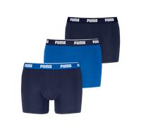 Boxershorts PUMA "PUMA MEN EVERYDAY BASIC BOXERS 3P", Damen, Gr. L, blau (blau combo), Single Jersey, Obermaterial: 95% Baumwolle, 5% Elasthan, körpernah, Unterhosen, Komfortabler elastischer Logobund