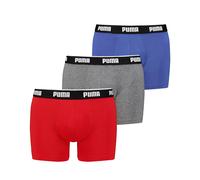 Boxershorts PUMA "PUMA MEN EVERYDAY BASIC BOXERS 3P", Herren, Gr. S, rot, grau, royal sapphire, Single Jersey, Obermaterial: 95% Baumwolle, 5% Elasthan, körpernah, Unterhosen Boxershorts, Komfortabler