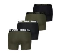 PUMA Herren Boxer Shorts, 4er Pack - Basic Boxer ECOM, Cotton Stretch, Everyday Schwarz/Grün 2XL