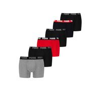 Boxershorts PUMA "PUMA MEN EVERYDAY BOXER 6P ECOM", Damen, Gr. XXL, grau (grau, bunt), Single Jersey, Obermaterial: 95% Baumwolle, 5% Elasthan, unifarben, eng, Unterhosen, Elastischer Logobund, Stretc