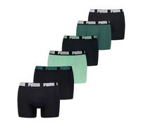 Boxershorts PUMA "PUMA MEN EVERYDAY BOXER 6P ECOM", Herren, Gr. S, mint, emerald ice, schwarz, Single Jersey, Obermaterial: 95% Baumwolle, 5% Elasthan, eng, Unterhosen Boxershorts, Elastischer Logobun