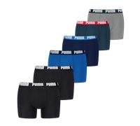 Boxershorts PUMA "PUMA MEN EVERYDAY BOXER", Herren, Gr. XL, blau (blau, schwarz), Single Jersey, Obermaterial: 95% Baumwolle, 5% Elasthan, unifarben, eng, Unterhosen, Elastischer Logobund, Stretchmate
