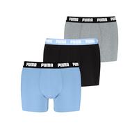 Boxershorts PUMA "PUMA MEN EVERYDAY BOXERS 3P", Damen, Gr. XL, cool blau, schwarz, grau, Obermaterial: 95% Baumwolle, 5% Elasthan, eng, Unterhosen, mit Komfortbund (10890531-XL) cool blau, schwarz, gr