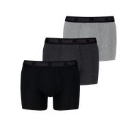 Boxershorts PUMA "PUMA MEN EVERYDAY BOXERS 3P", Herren, Gr. L, grau (grau combo), Obermaterial: 95% Baumwolle, 5% Elasthan, meliert, unifarben, eng, Unterhosen, mit Komfortbund (74652922-L) grau combo
