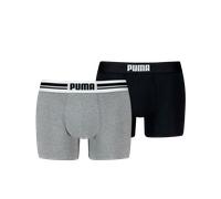 Boxershorts PUMA "PUMA MEN EVERYDAY PLACED LOGO BOXERS 2P", Damen, Gr. XXL, schwarz (middle grau melange, schwarz), Jersey, Obermaterial: 95% Baumwolle, 5% Elasthan, normal, Unterhosen, mit Logo Webbu