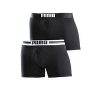 Boxershorts PUMA "PUMA MEN EVERYDAY PLACED LOGO BOXERS 2P", Herren, Gr. L, schwarz, Jersey, Obermaterial: 95% Baumwolle, 5% Elasthan, bedruckt, unifarben, normal, Unterhosen, mit Logo Webbund (589960-