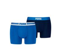 Boxershorts PUMA "PUMA MEN EVERYDAY PLACED LOGO BOXERS 2P", Herren, Gr. XXL, blau (blau, navy), Jersey, Obermaterial: 95% Baumwolle, 5% Elasthan, bedruckt, unifarben, normal, Unterhosen, mit Logo Webb
