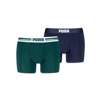 Boxershorts PUMA "PUMA MEN EVERYDAY PLACED LOGO BOXERS 2P", Herren, Gr. XXL, grün, navy, Obermaterial: 95% Baumwolle, 5% Elasthan, eng, Unterhosen Boxershorts, mit elastischem Logobund (29538065-XXL)