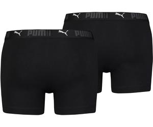 Boxershorts PUMA "PUMA MEN SPORT COTTON BOXERS 2P", Herren, Gr. L, schwarz, Jersey, Obermaterial: 95% Baumwolle, 5% Elasthan, bedruckt, unifarben, normal, Unterhosen, mit Markenschriftzug im Bund (288